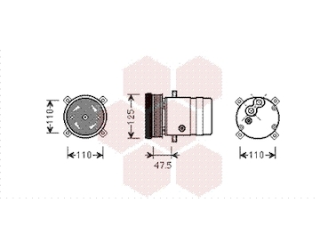 Kompresor, klimatizace VAN WEZEL 3700K493