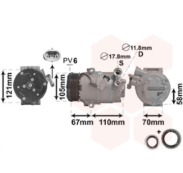 Kompresor, klimatizace VAN WEZEL 3700K494