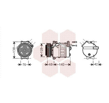 Kompresor, klimatizace VAN WEZEL 3700K543