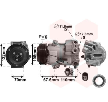 Kompresor, klimatizace VAN WEZEL 3700K605