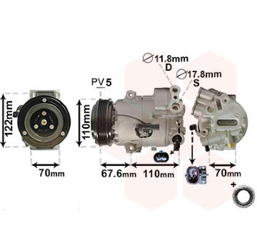 Kompresor, klimatizace VAN WEZEL 3700K606