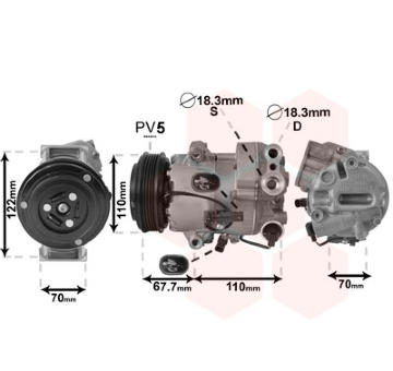 Kompresor, klimatizace VAN WEZEL 3700K608