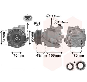 Kompresor, klimatizace VAN WEZEL 3700K668