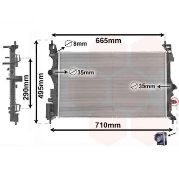 Chladič, chlazení motoru VAN WEZEL 37012716