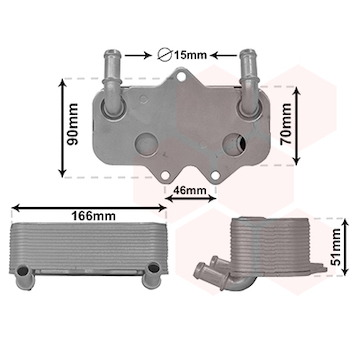 Olejový chladič, motorový olej VAN WEZEL 37013710