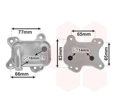 Olejový chladič, motorový olej VAN WEZEL 37013715