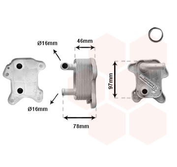 Olejový chladič, motorový olej VAN WEZEL 37013719