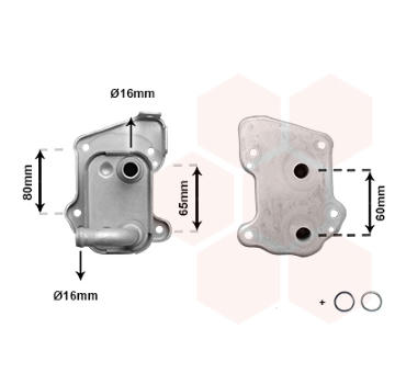Olejový chladič, motorový olej VAN WEZEL 37013721