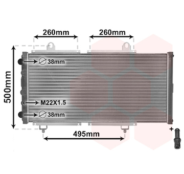 Chladič, chlazení motoru VAN WEZEL 40002033