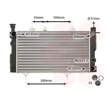 Chladič, chlazení motoru VAN WEZEL 40002096