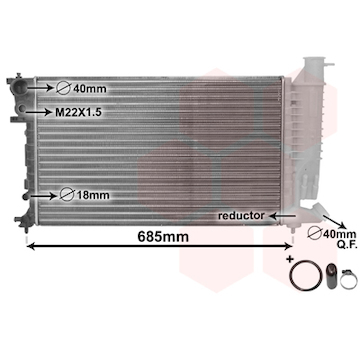 Chladič, chlazení motoru VAN WEZEL 40002140