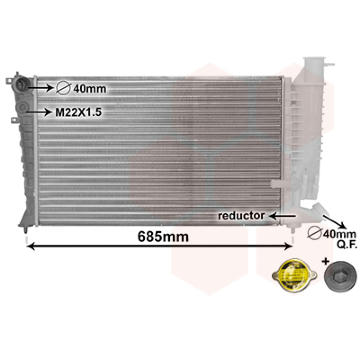 Chladič, chlazení motoru VAN WEZEL 40002142