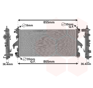 Chladič, chlazení motoru VAN WEZEL 40002305