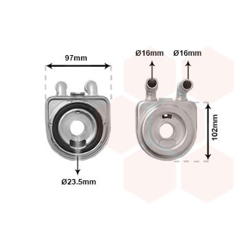 Olejový chladič, motorový olej VAN WEZEL 40003271