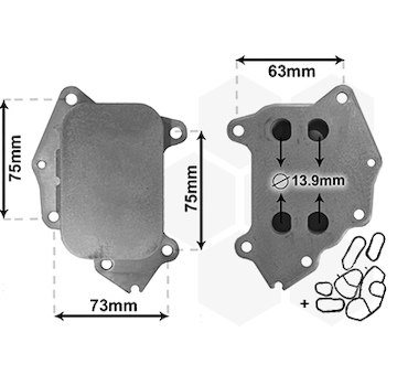 Olejový chladič, motorový olej VAN WEZEL 40003396