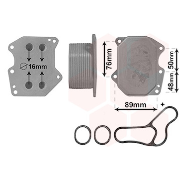 Olejový chladič, motorový olej VAN WEZEL 40003400