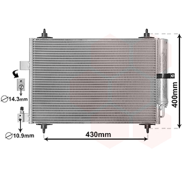 Kondenzátor, klimatizace VAN WEZEL 40005286