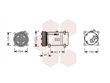 Kompresor, klimatizace VAN WEZEL 4000K066