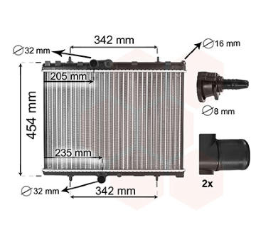 Chladič motora VAN WEZEL 40012709