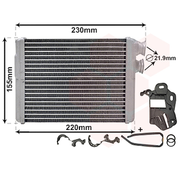 Výměník tepla, vnitřní vytápění VAN WEZEL 40016700