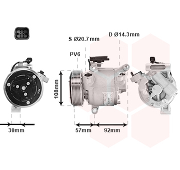 Kompresor, klimatizace VAN WEZEL 4001K702