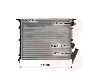 Chladič, chlazení motoru VAN WEZEL 43002132