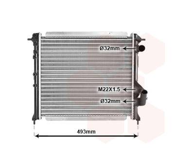 Chladič, chlazení motoru VAN WEZEL 43002133