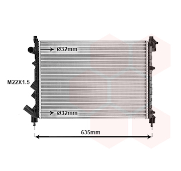 Chladič, chlazení motoru VAN WEZEL 43002164