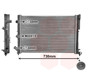 Chladič, chlazení motoru VAN WEZEL 43002165