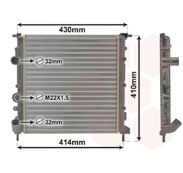 Chladič, chlazení motoru VAN WEZEL 43002260