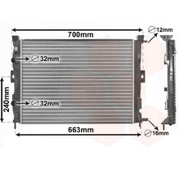 Chladič, chlazení motoru VAN WEZEL 43002306