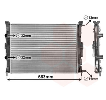 Chladič, chlazení motoru VAN WEZEL 43002307