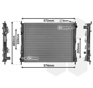 Chladič, chlazení motoru VAN WEZEL 43002374