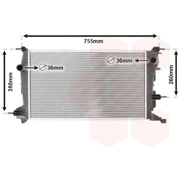 Chladič, chlazení motoru VAN WEZEL 43002410