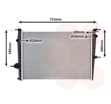 Chladič, chlazení motoru VAN WEZEL 43002458