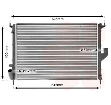 Chladič, chlazení motoru VAN WEZEL 43002477