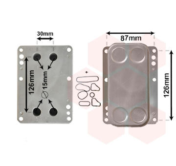 Olejový chladič, motorový olej VAN WEZEL 43003631