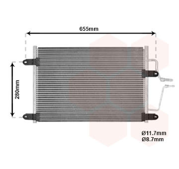 Kondenzátor, klimatizace VAN WEZEL 43005211