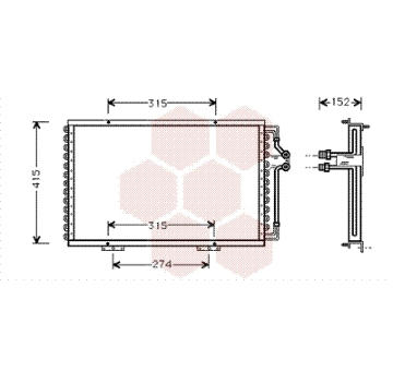 Kondenzátor, klimatizace VAN WEZEL 43005214