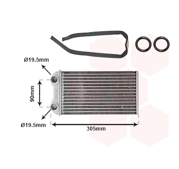 Výměník tepla, vnitřní vytápění VAN WEZEL 43006439