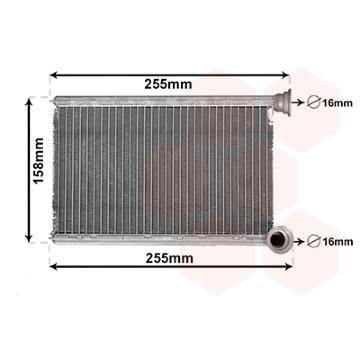 Výměník tepla, vnitřní vytápění VAN WEZEL 43006551