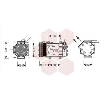 Kompresor, klimatizace VAN WEZEL 4300K127