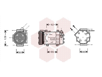 Kompresor, klimatizace VAN WEZEL 4300K255