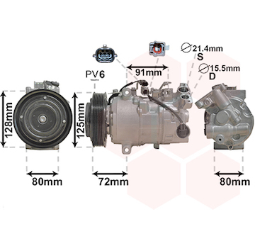 Kompresor, klimatizace VAN WEZEL 4300K628