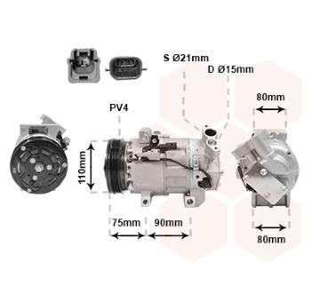 Kompresor, klimatizace VAN WEZEL 4300K639