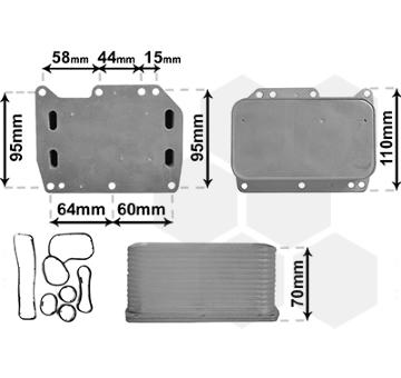 Olejový chladič, motorový olej VAN WEZEL 43013704