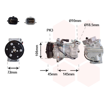 Kompresor, klimatizace VAN WEZEL 4301K713