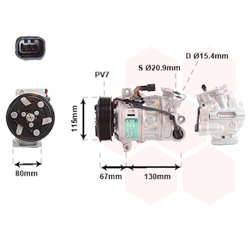 Kompresor, klimatizace VAN WEZEL 4301K714