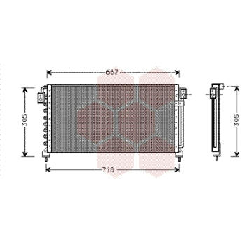 Kondenzátor, klimatizace VAN WEZEL 51005028