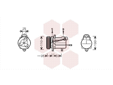 Kompresor, klimatizace VAN WEZEL 5200K069